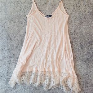 NEW Long Light Pink Lace Cami
